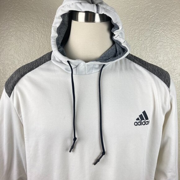 Adidas Cold.rdy Men's White/Gray Raglan Training Logo Pullover Hoodie Size 2XL - Picture 2 of 16